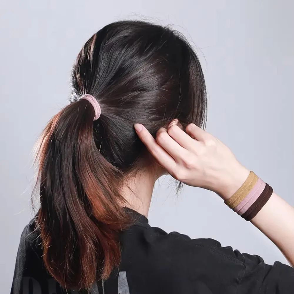 Gomas para el pelo de colores mezclados para mujer y niña, lazos básicos para el cabello, diadema elástica, accesorios para el cabello, coletero,