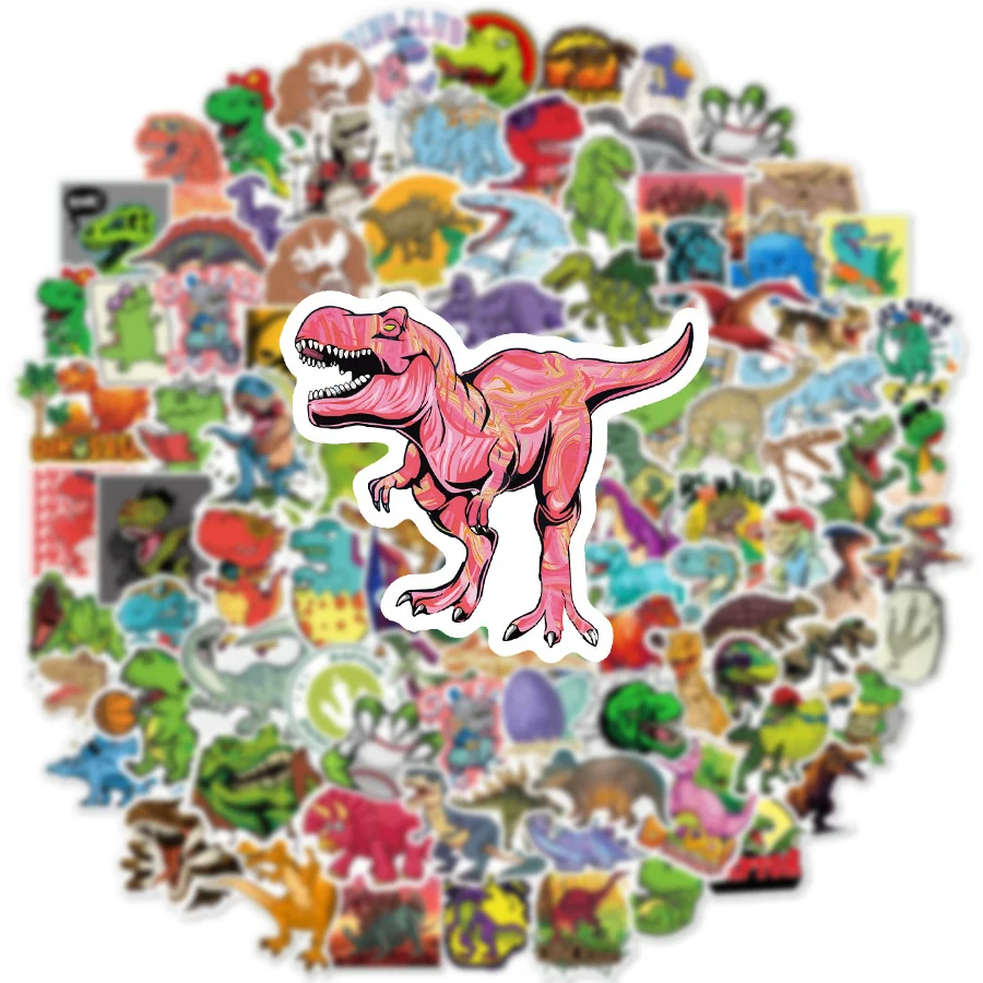 50/75/150/200pcs Cartoon Dinosaur Stickers for Boys DIY Laptop Suitcase Skateboard Car Waterproof Animals Stickers Pack for Kids