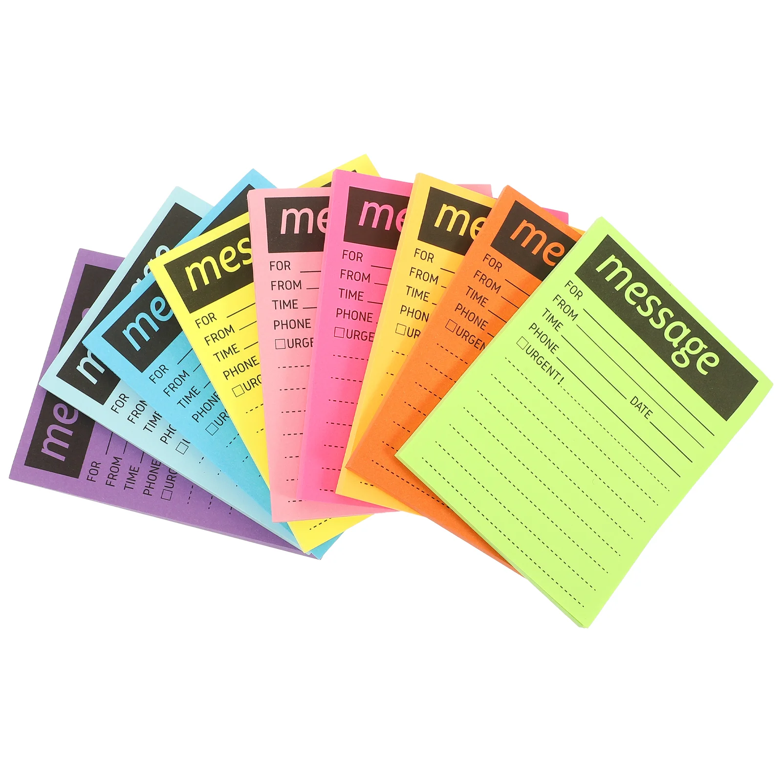 

9 Books Fluorescent Sticky Notes Household Memo Stickers Daily Pads Portable Message Guestbook Translucent Paper