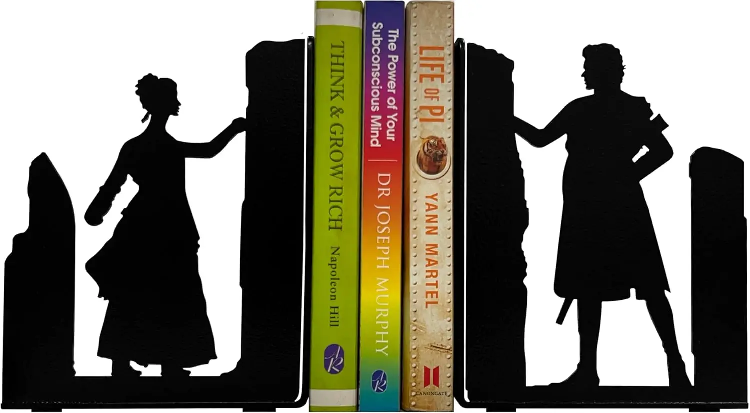 

Decorative Couple Bookends, Metal, Unique, Non Skid - 7 Inch Tall for Home/Office Decor