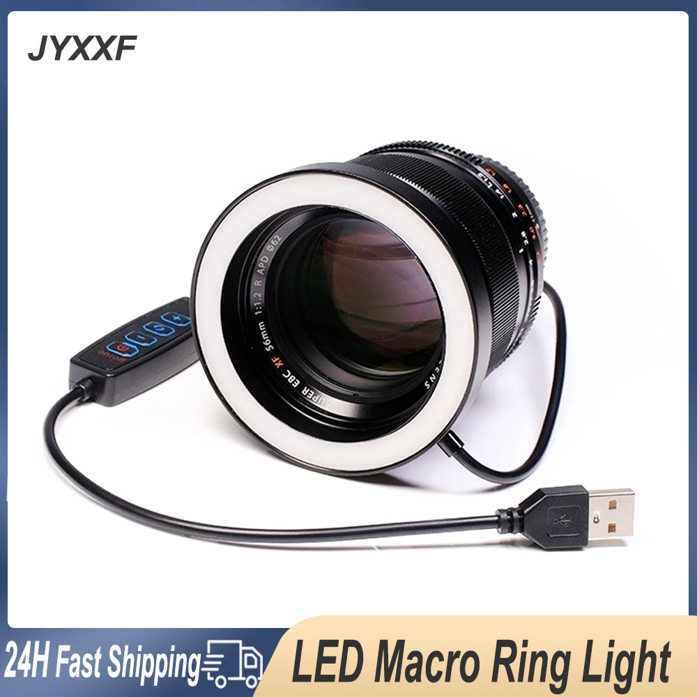 7W LED Macro Ring Light 2700-12000k Bi-color for Canon Nikon DSLR Camera Laowa Lens 43/46/52/58/62/67/72/77mm Photography Tools