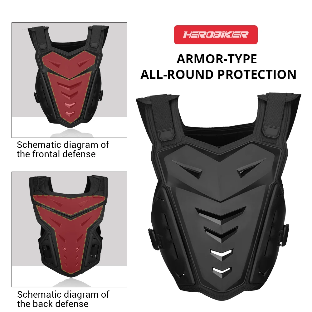 Motorcycle Body Armor Vest Anti-Fall Motocross Riding Armor Vest Protective Gear Wear-Resistant Motorbike Chest Back Protector view 4
