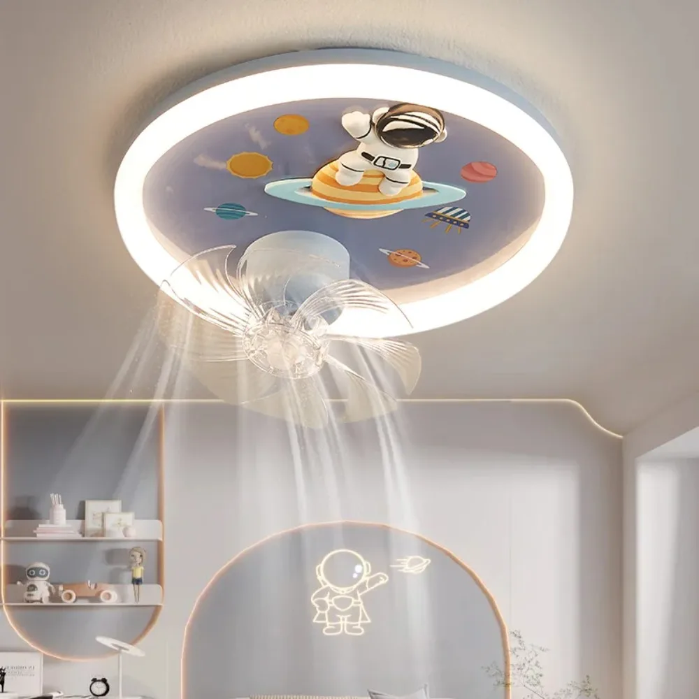 

Kids Room Fan Light Boy Girl Bedroom Full Spectrum Eye Protection Princess Astronaut 360 Head Head Ceiling Light