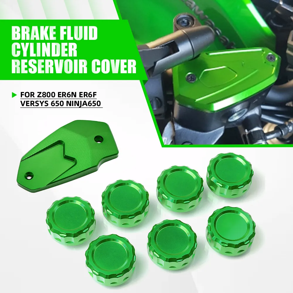 For Kawasaki Z800 ER6N ER6F VERSYS 650 Ninja650 Front Rear Brake Reservoir Master Cylinder Cover Oil Cup Protector Cap ER-6N
