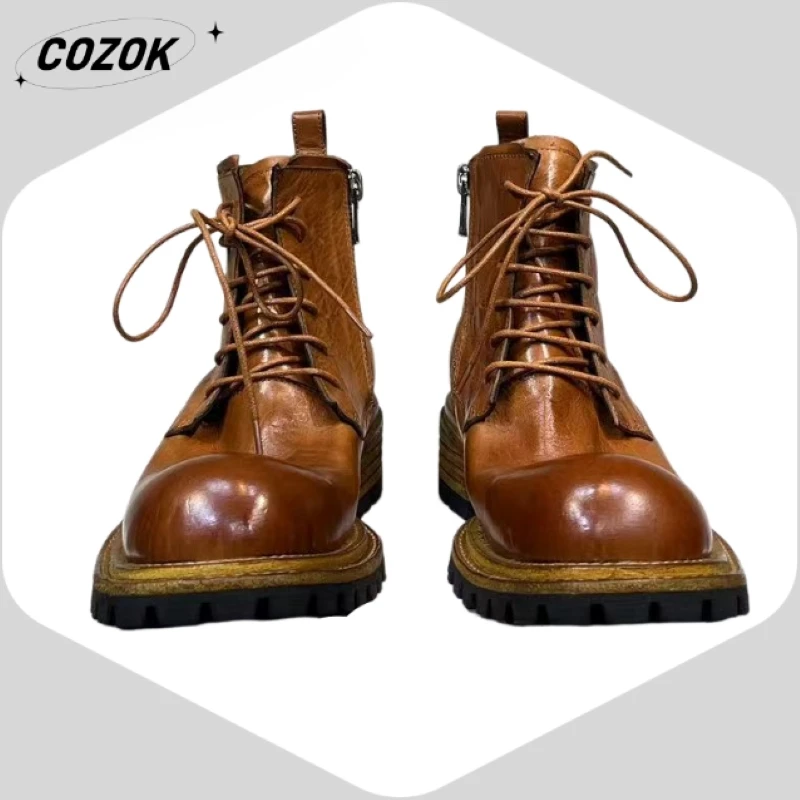 26 Horsehide Style Premium Horse Leather Non-Slip Professional Luxury Winter Essential Non-slip leather boots AD1516-N