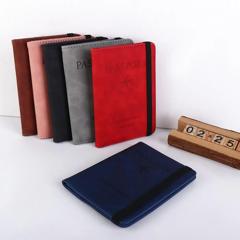 1 Pc Durable Leather Passport Book Simple Portable Wallet Document Outdoor Travel ID Card Holder Organizer Case Tools