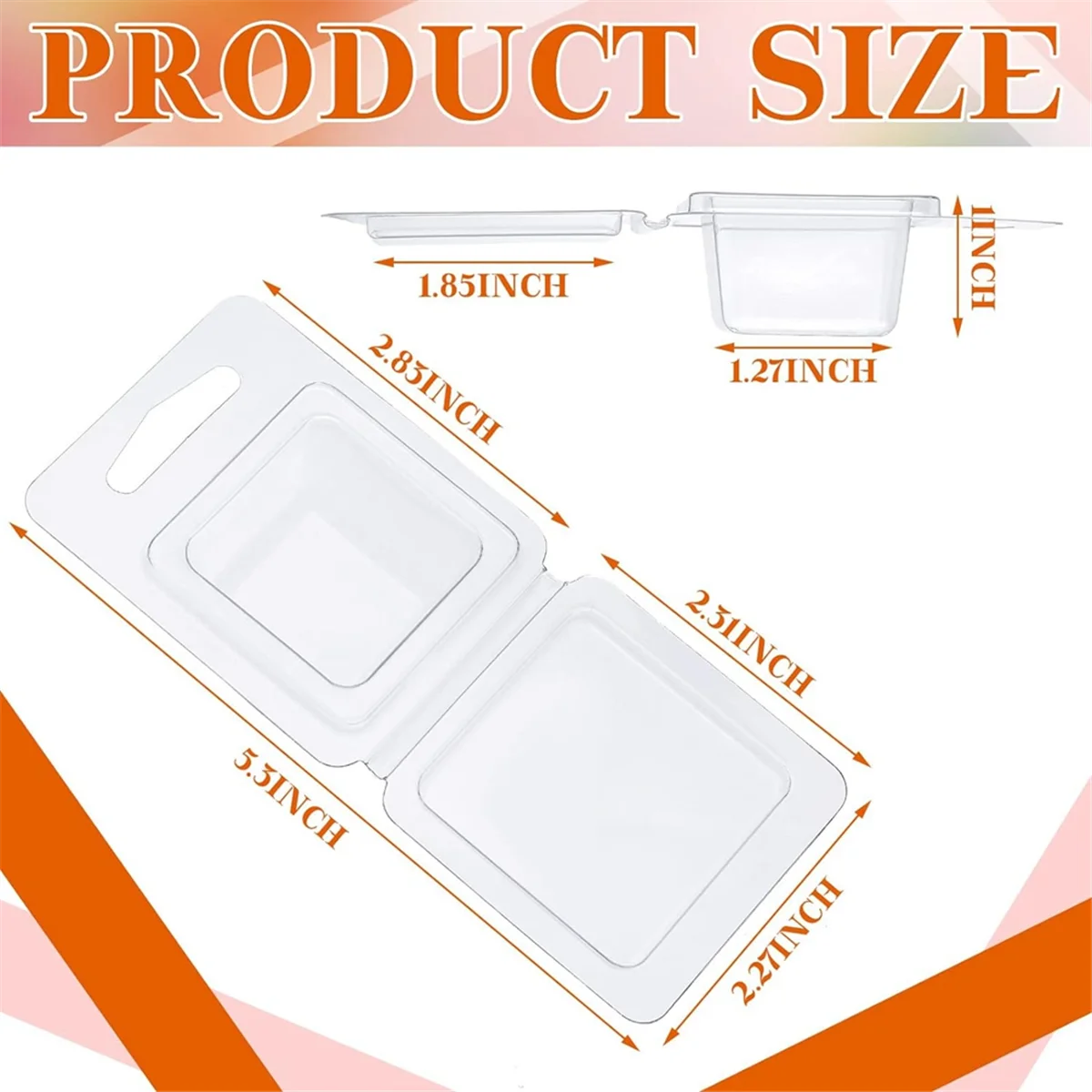 Новинка, 200 шт., формы для расплава воска, прозрачные квадратные формы для свечей на 1 унцию для DIY шоколадных конфет, восковые свечи безickless, изготовление мыла