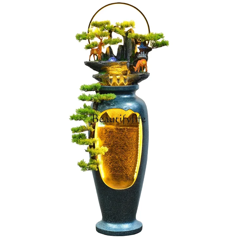 

ls 27Feng Shui Ball Living Room Rockery Fountain Company Opening Gifts Lucky Flow Ornament Circular Wealth Feng Shui Wheel Landi