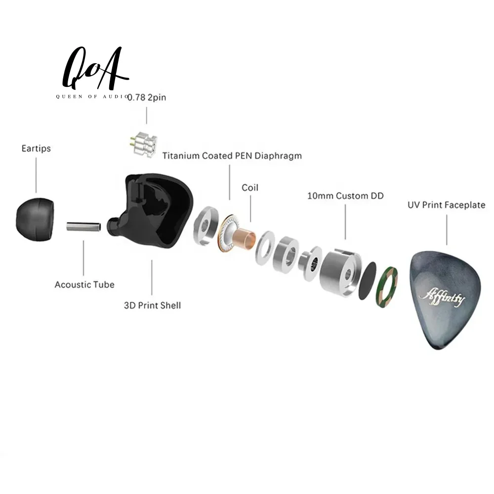 QoA مخصص المزدوج سائق سماعات السلكية 3.5 مللي متر الألعاب في الأذن سماعات Iem Hifi سماعات السلكية في الأذن سماعات لا هيئة التصنيع العسكري