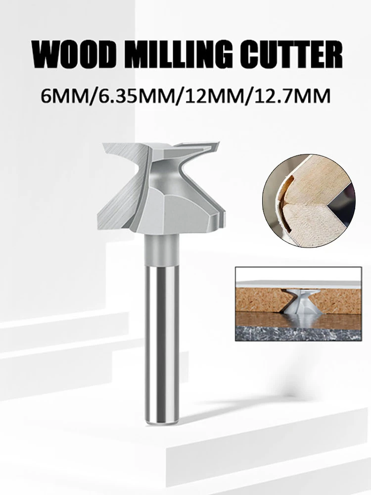 R18/R30 1/2-inch Shank Woodworking Router Bit  for Professional Woodworking Double Flute Router Bits Arc Bending Milling Cutter