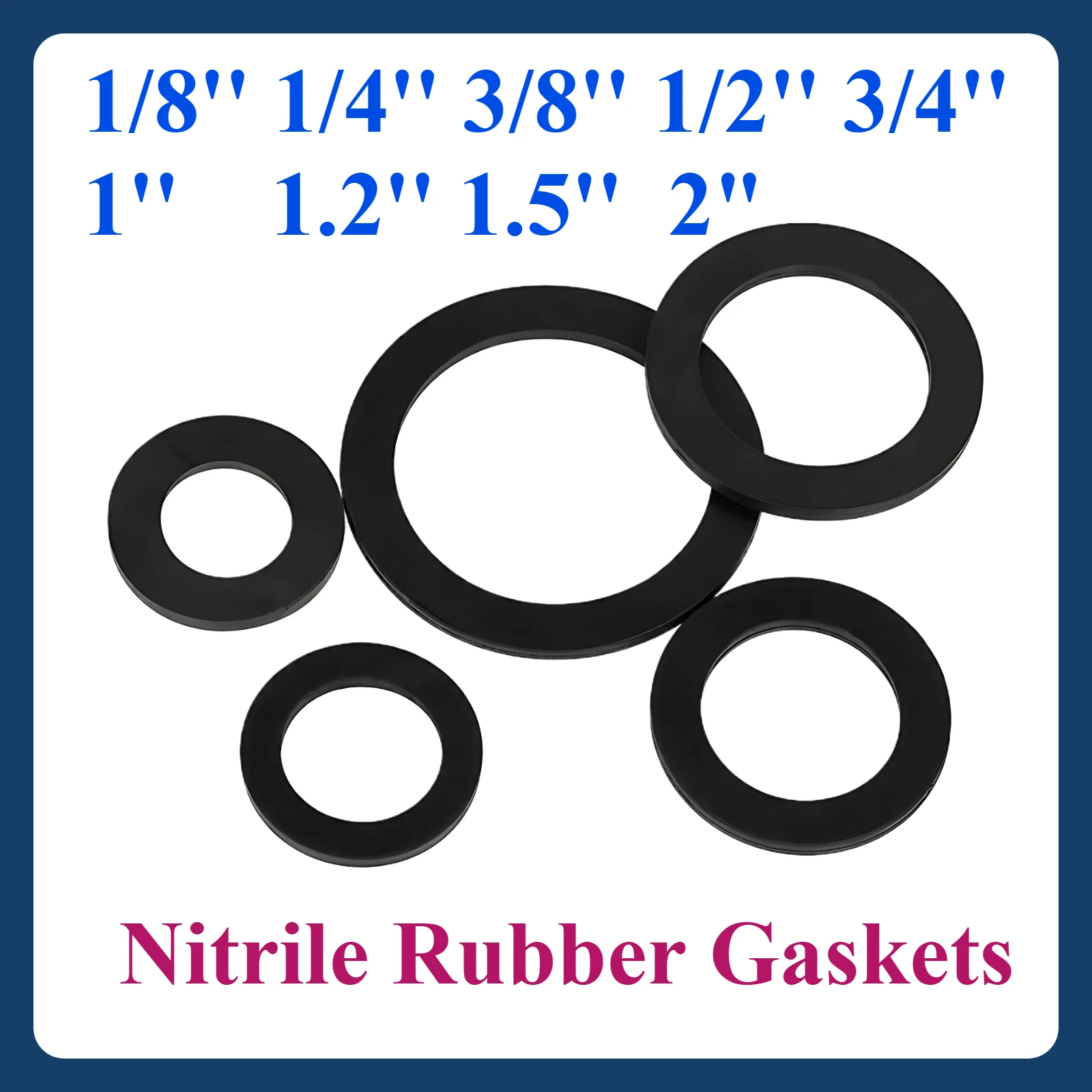 

Multi-Size 1/8" 1/4'' 3/8" 1/2" 3/4" 1" 1.2"1.5" 2" Nitrile Rubber Gaskets Joint Flat Gasket O-Ring Seal Gasket Ring Fuel Washer