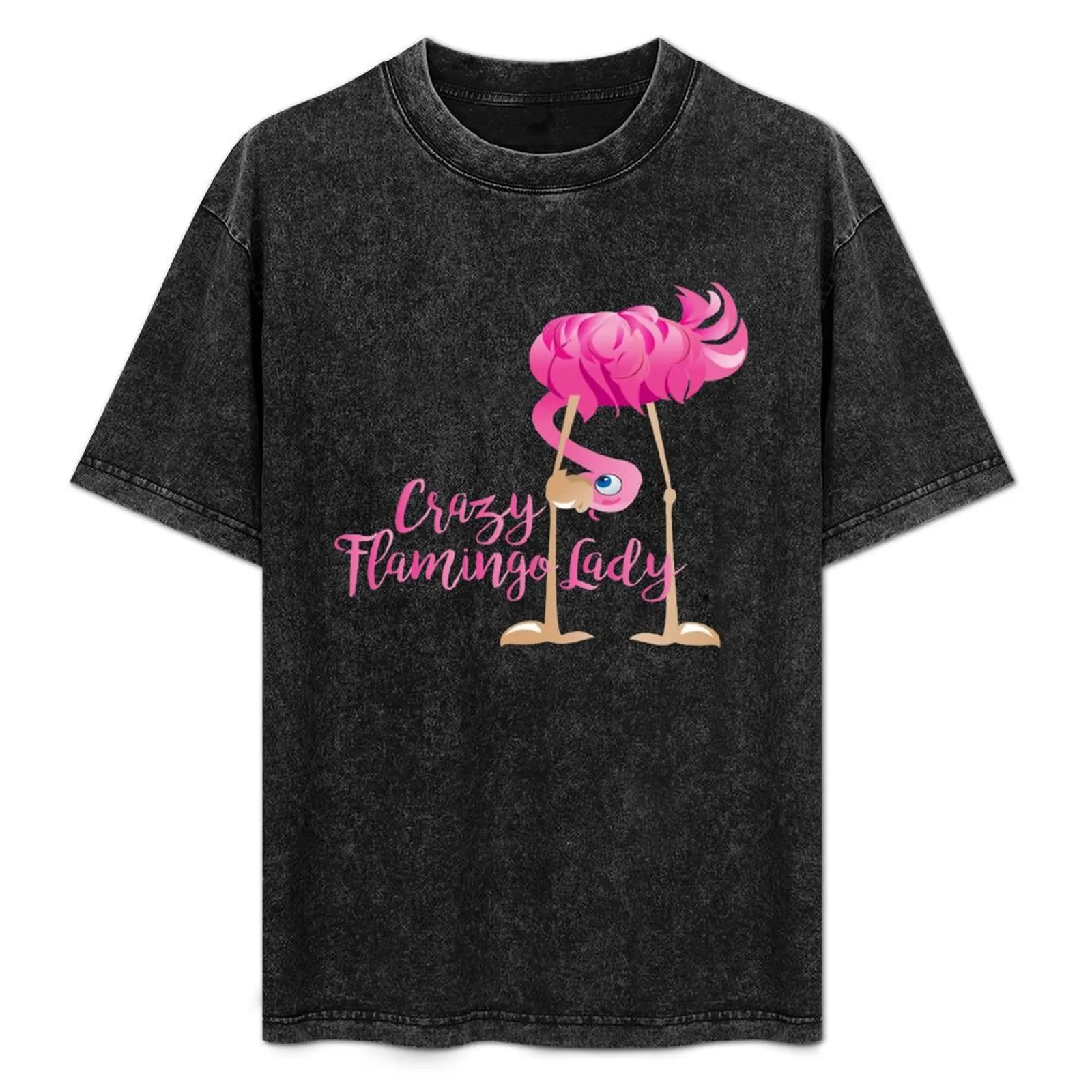 

Crazy Flamingo Lady T-Shirt boys animal print tops football t shirt T-shirts oversize t shirts for men