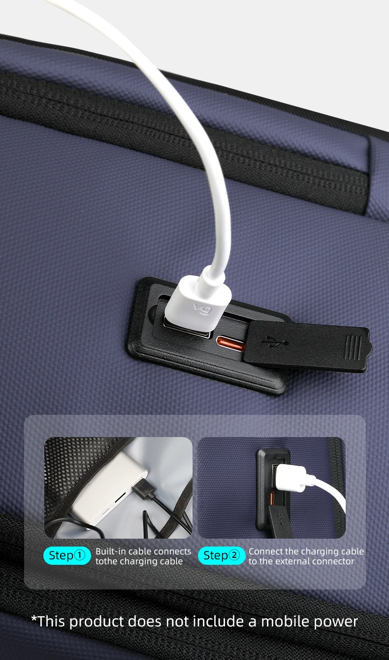 Heroic Knight Minimalistischer Herren-Reiserucksack mit Großer Kapazität, 15,6 Zoll Laptop-Tasche, Wasserdichter Business-College-Rucksack – Detail 10