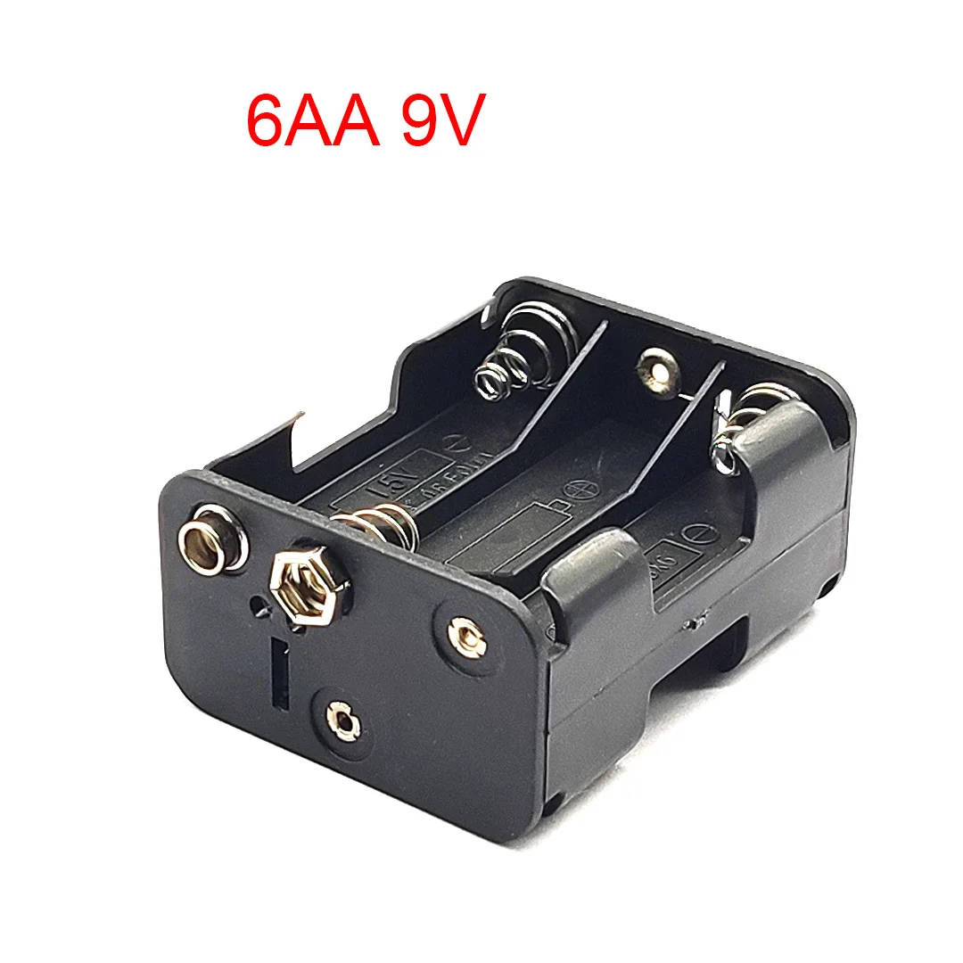 2/4/6/8 Slot AA Double Sided Battery Holder AA Battery Box with 9V Buckle 1x 2x 3x 4x AA Battery Box DIY