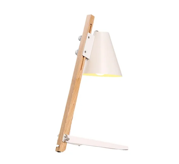 

Lighting Wooden Black and White Color Table Lamp E27 Stand Adjustable Height Table Lamp