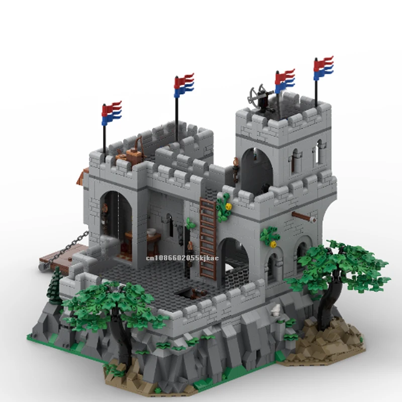 2726 pçs europeu medieval vista de rua leão cavaleiros cidade real modelo diy idéias criativas retro criança brinquedo presente blocos MOC-10305