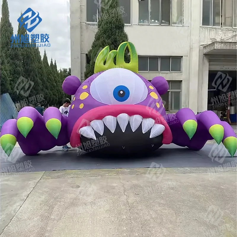 

8m funny purple single eye monster inflatable cartoon for bar decoration cartoon character inflatable single eye monster cartoon