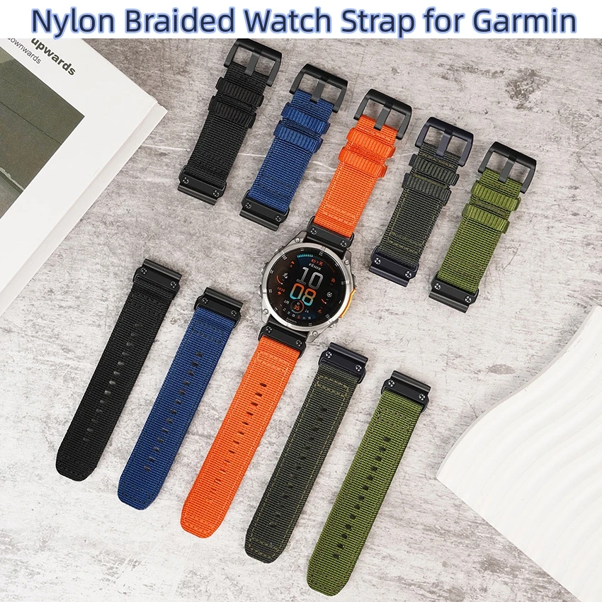 

Для Gamin 26 мм/22 мм/20 мм быстросъемный нейлоновый тканый холст ремешок для часов сменные аксессуары