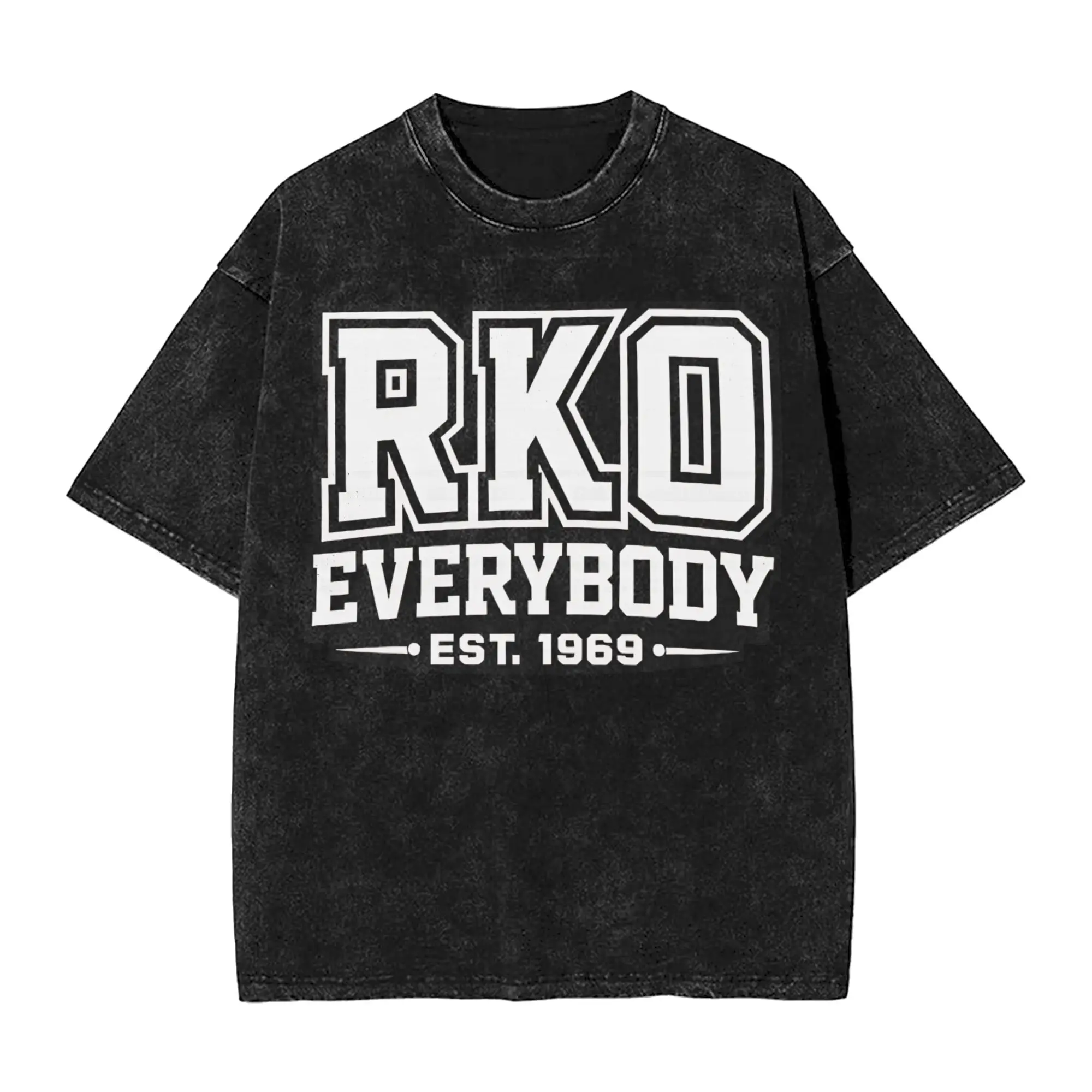 RKO Everybody  Vintage Washed T-Shirt for Men Women Funny Meme Fashion 100% Cotton Tees Round Collar Short Sleeve T Shirts