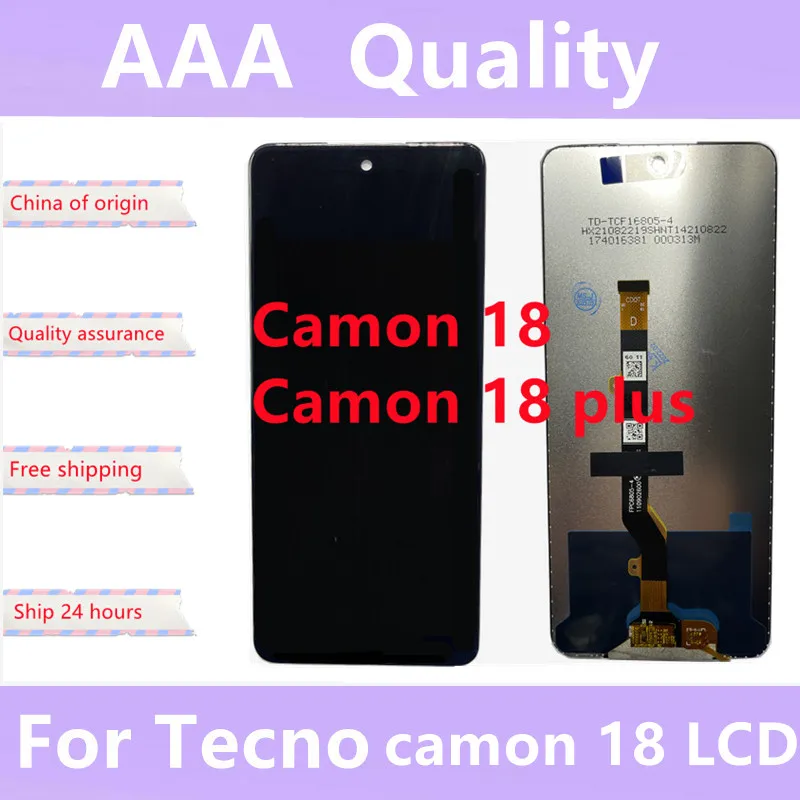 

Original ForTecno camon 18 LCD For camon 18 camon 18 plus LCD Display Touch Screen Digitizer Assembly Repair Parts