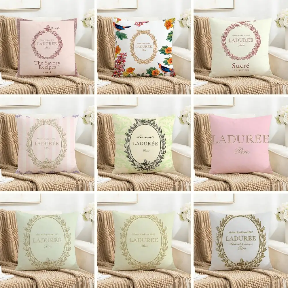 Funda de cojín L-Laduree, elegante, clásica y dulce, lavable, de lino sintético para uso diario, decoración ligera para el hogar y el sofá