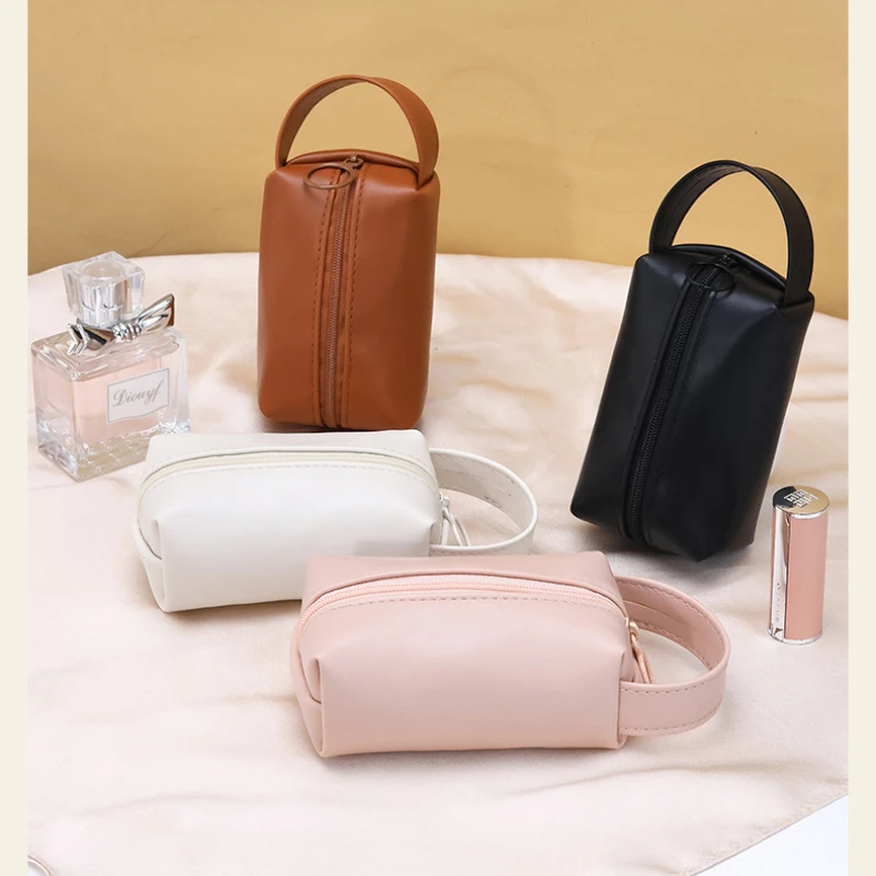 Bolsa de lápiz labial portátil de gran capacidad para mujer, monedero de pu, Mini bolsas de maquillaje, bolsa de cosméticos, bolsa de almacenamiento de auriculares para llaves de joyería