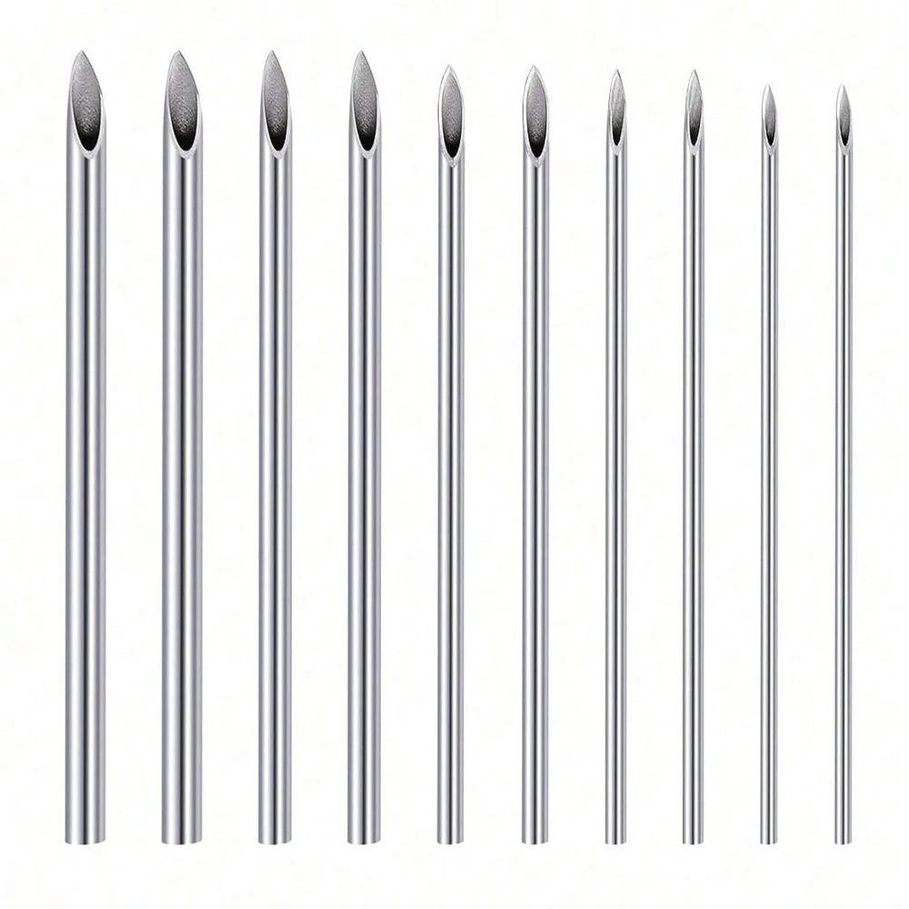 5PCS Piercing Nadeln, Hohl Nadeln Edelstahl Einweg Sterile Piercing Nadeln Für Bauch Nabel Ohr Knorpel Nase Lippe