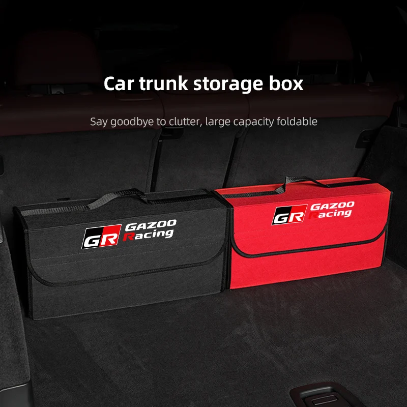Bolsa de almacenamiento para maletero de coche, organizador de artículos diversos, caja de almacenamiento para Gazoo Racing Toyota Corolla Yaris Chr Auris Rav4 Prius Prado