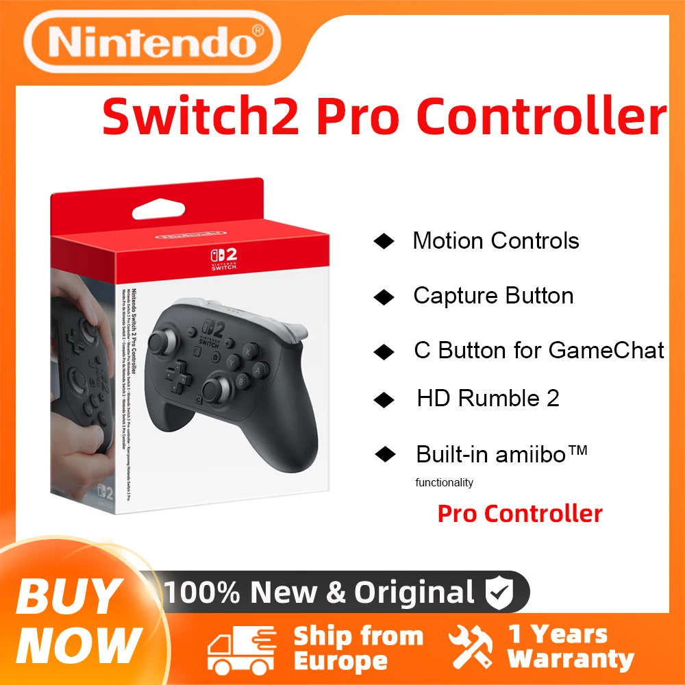【Brand+】Nintendo Switch 2 Pro Controller Draadloze gamingcontroller voor NS2 Nieuw Voeg GL/GR terugknoppen toe Geoptimaliseerde knop