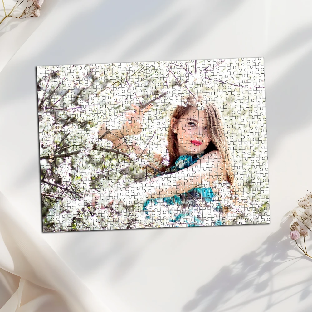 35/300/500/1000pcs Personalized Custom Photo Selfie Puzzle Family Friendly Intellectual Ornament Personalized Photo Puzzle Gift
