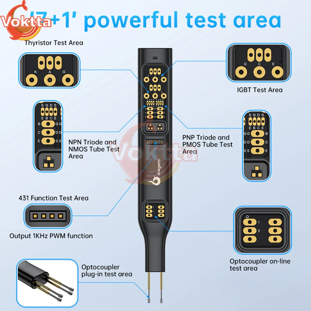 Multifunctional Optocoupler Tester Handheld Integrated Circuit Tester IC Transistor Meter Diode Triode Circuit Chips Detector