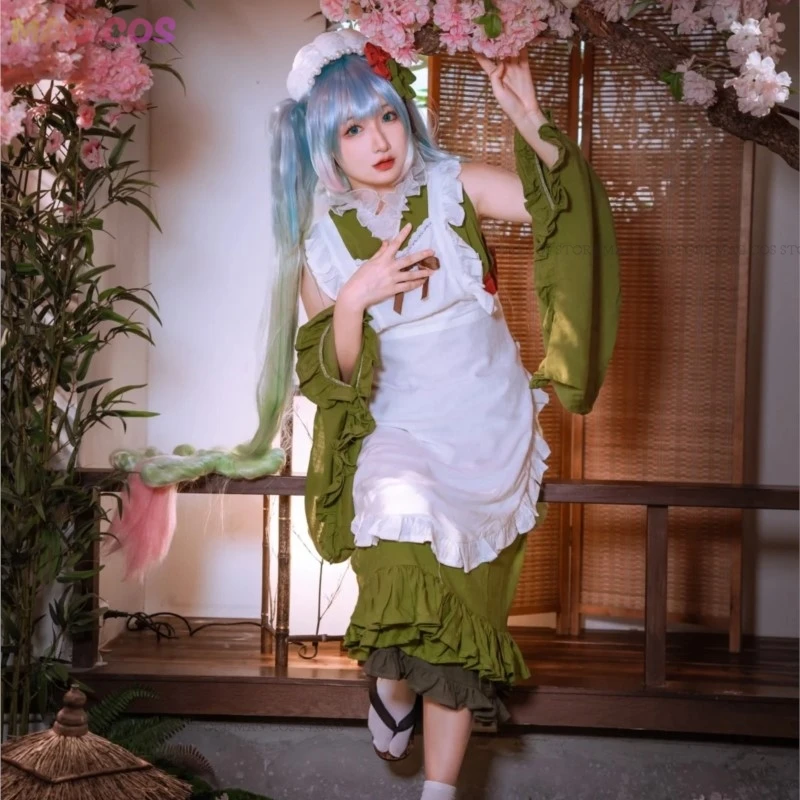 Project Sekai Colorful Stage Feat Mikuo Matcha Cosplay Costume Mikuo Matcha Green Dress Mikuo Wig Women Hallowen Costume