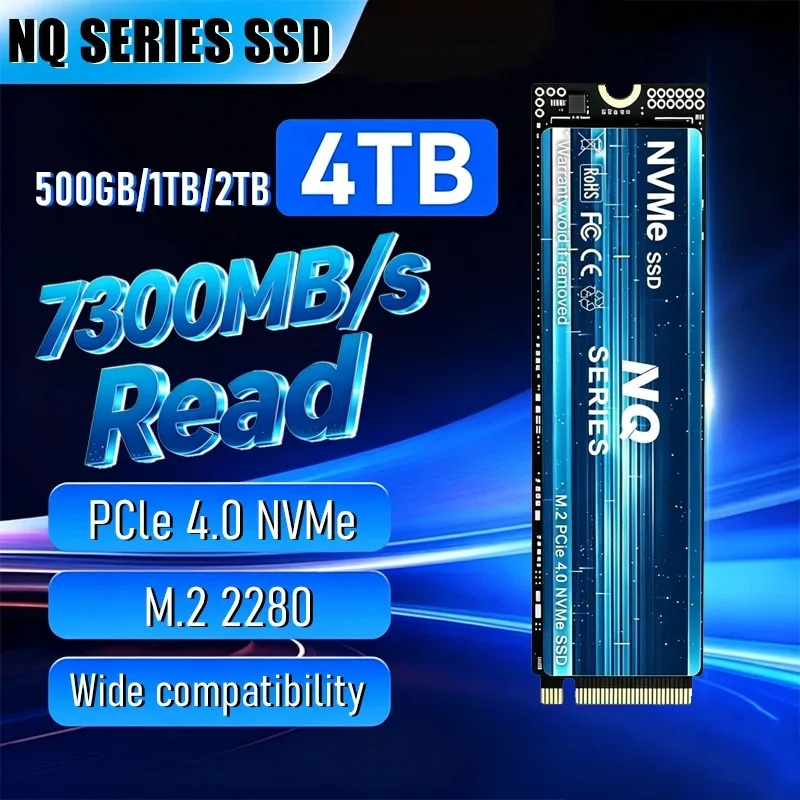2026 NEW NQ SERIES M.2 2280 NVMe PCIe 4.0 SSD 7300MB/s Read 500GB-4TB Internal Hard Drive for Laptops and Desktop PCs