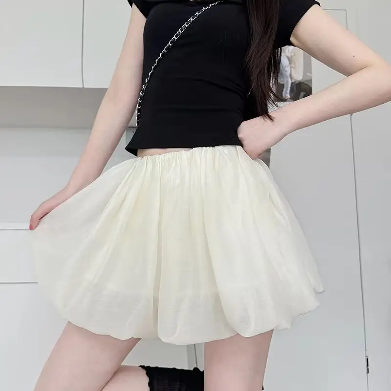 Pengpeng flower bud skirt pants women's summer 2026 new item short stature slimming A-line short skirt cake skirt