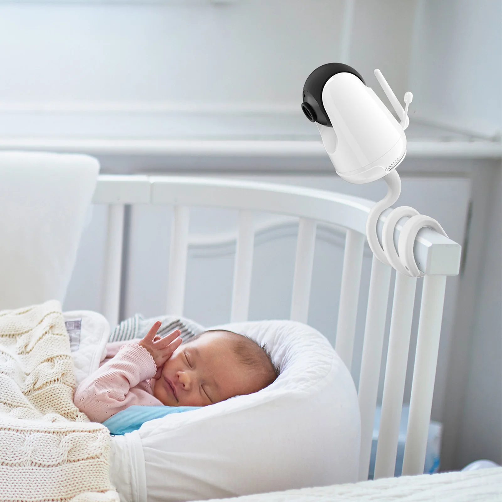 DF-1078+DF-3033 Baby Monitor Mount Bracket for VAVA Baby Monitor 720P Baby Monitor Baby Cradle Mount Holder Without Wall Damage