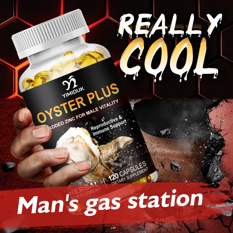 

Oyster Plus with Zinc Capsules for Natural Energy, Strenth, Immune System Support Male Health Nutrition Supplement