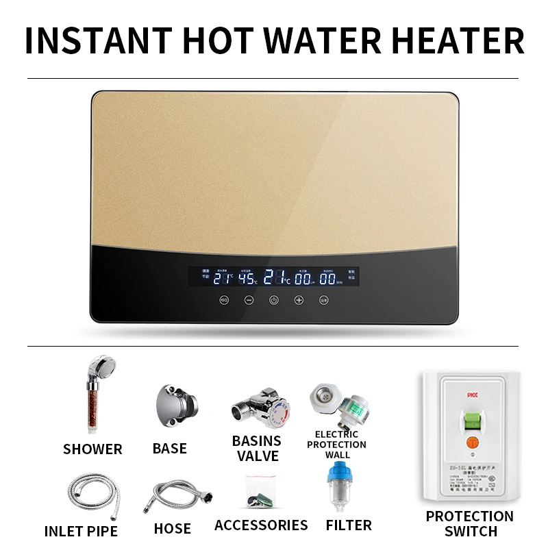 8500W Thông Minh Máy Nước Nóng Phòng Tắm Nhà Tắm Máy Nhiệt Độ Không Đổi Và Làm Nóng Tức Thì Tất Cả Trong Một máy