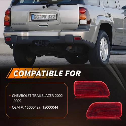 Imagen 2 del producto 2 uds carcasas de luz reflectora trasera para parachoques trasero para Chevrolet Trailblazer sin bombilla/enchufe 2002 2003 2004 2005 2006 2007 2008 2009