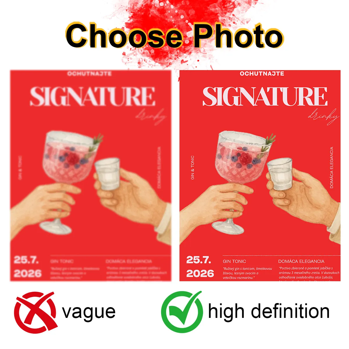 Póster publicitario con foto personalizada, decoración personalizada para Bar/restaurante, arte de pared para bebidas, 1 Uds., lienzo impreso de A4-A3-A2HD No fr