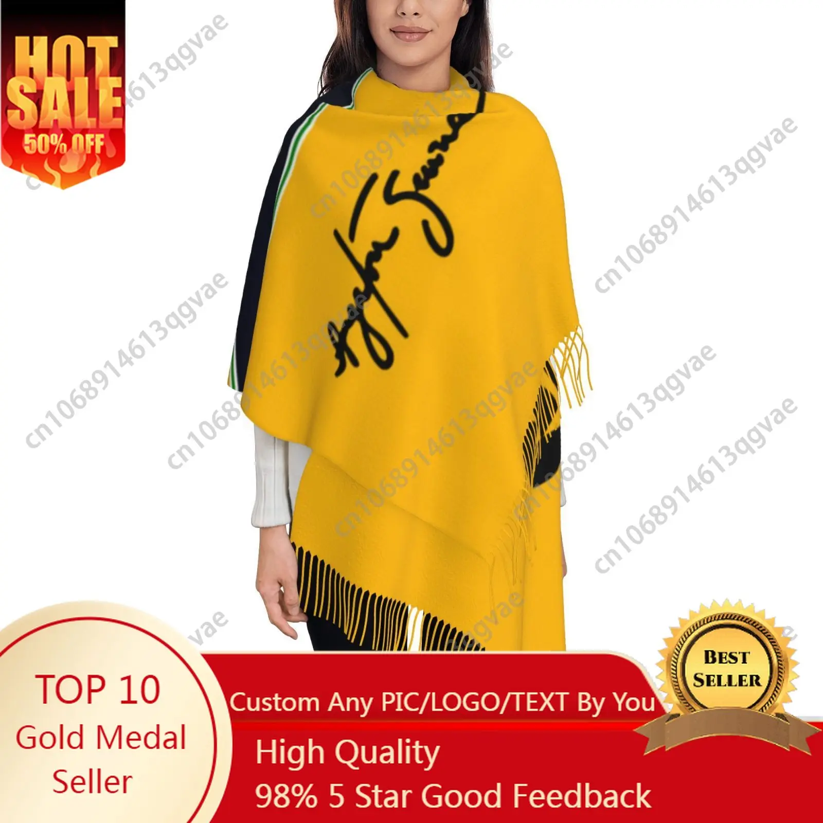 

Ayrton Senna Custom Soft Tassel Warmth Scarf Traditional Headscarf Autumn Winter Large Size Shawl Scarf Gift Cashmere Scarf