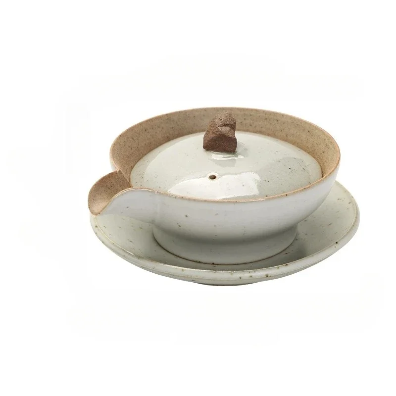 

Japanese Stoneware Kung Fu Tea Set Ceramic Gaiwan Bowl Hand Grab Pot Bubble Teapot Manual Kiln Discoloration Glaze Tea Bowl