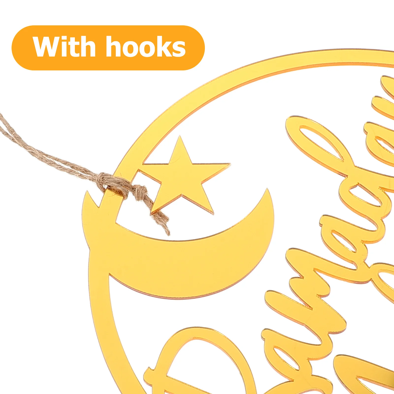 1Set Acrylic Eid Mubarak Pendant Mirror Finish Hanging Decor Ethnic Style Festival Ornament Home Decoration Festival Pendant