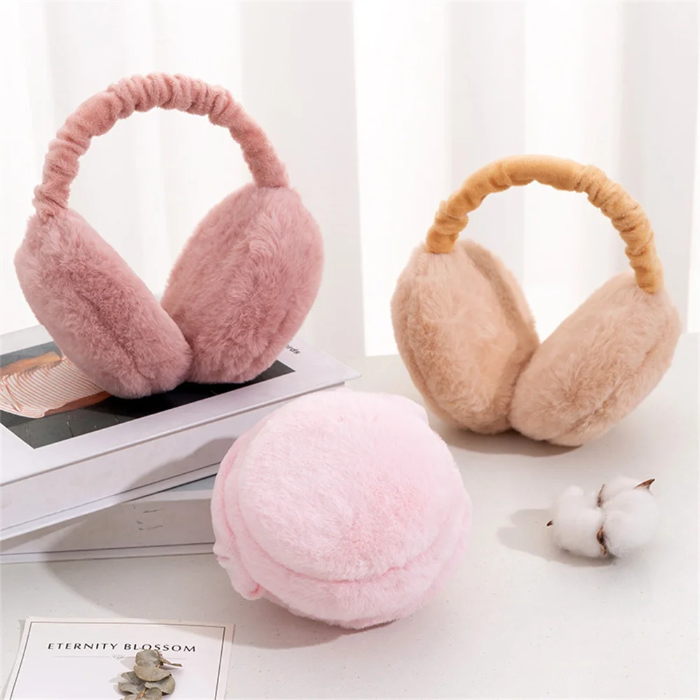 Soft Plush Ear Warmer Winter Warm Earmuffs for Women Fashion Solid Earflap Outdoor Cold Protection Ear-Muffs Ear Cover 2024 New