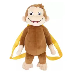 New Cute Curious George Monkey Kids Girls Plush Stuffed Backpack Bags Bag For Children