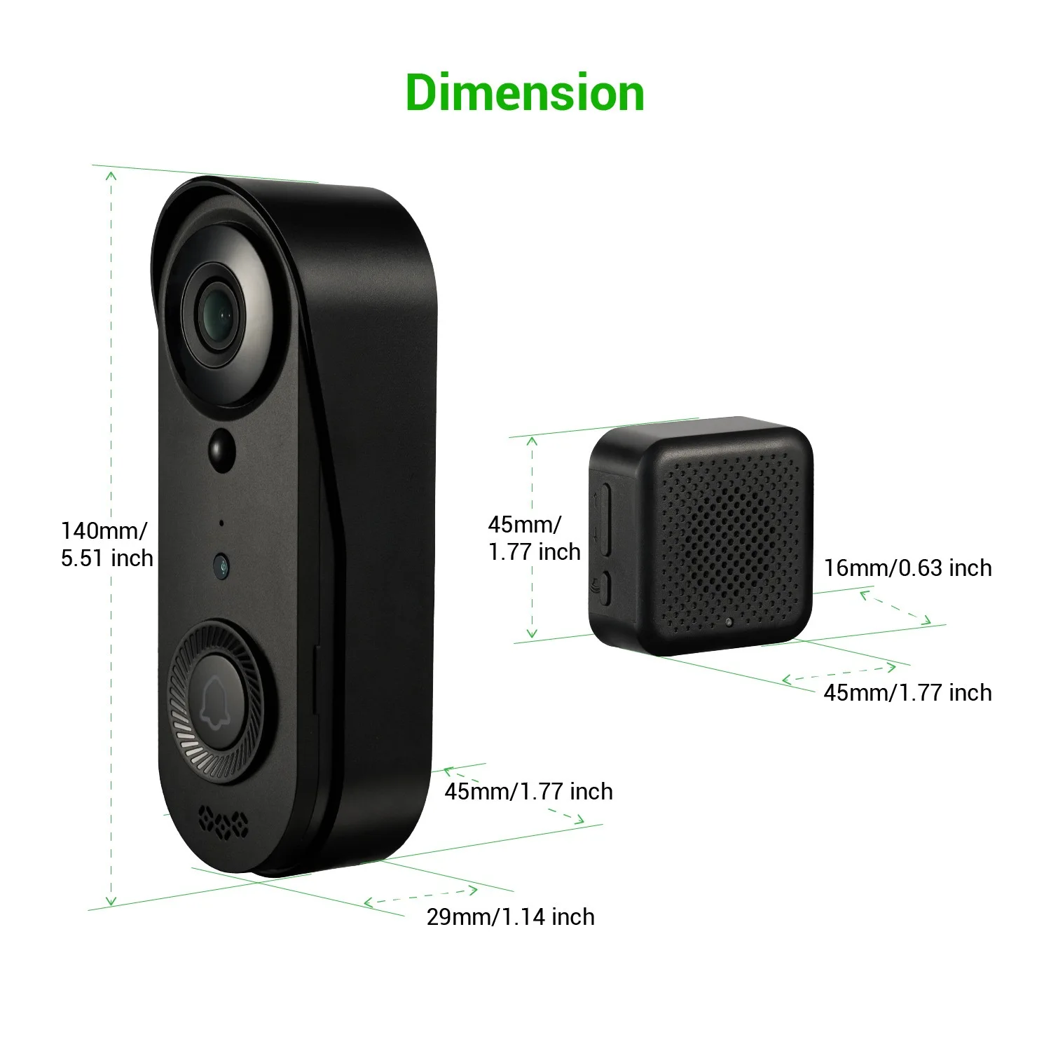 Video Call Doorbell Automatic Message Reporting Access Control WIFI Remote Video Doorbell With Battery Video Door Bell