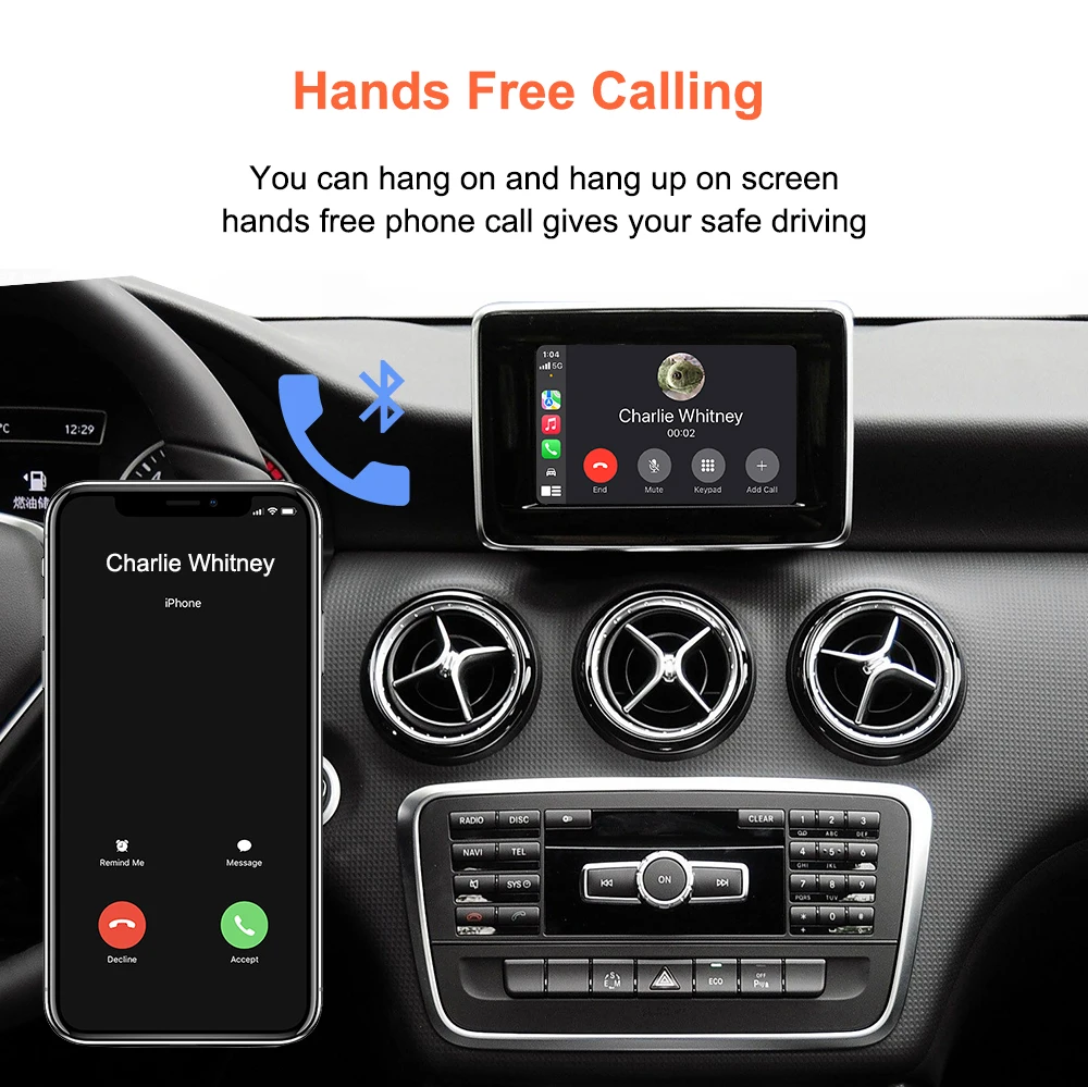 Bonroad Wireless Carplay Decoder For Mercedes Benz A B C E CLA GLA GLK ML Sprinter NTG4.5 Becker Module Android Auto Navigation – Detail 12