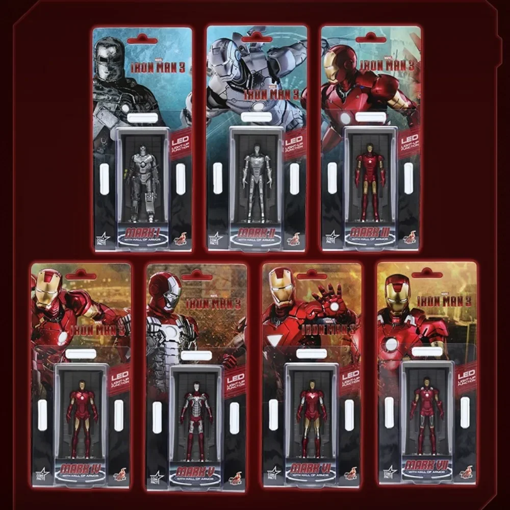 Original Hot Toys Iron Man Armor Gnaku Figures 12cm Finished Soldier  Decor Gift Dolls Models Miniature Collection (Single Pack)