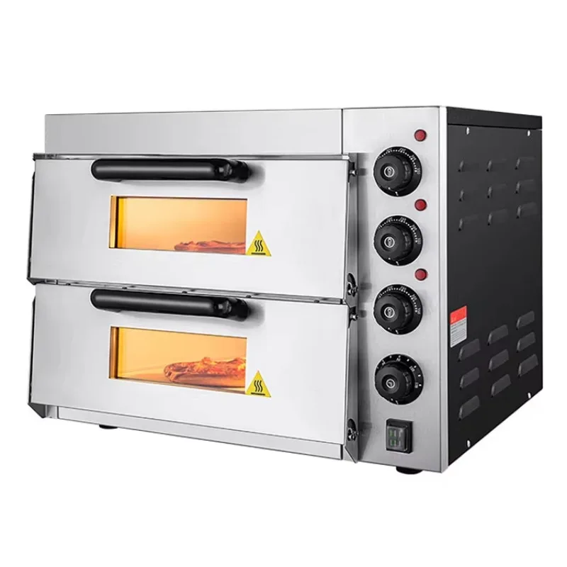 Equipo de cocina para hornear, Horno eléctrico profesional de dos capas, para Pizza, de acero inoxidable, 220V, 68L