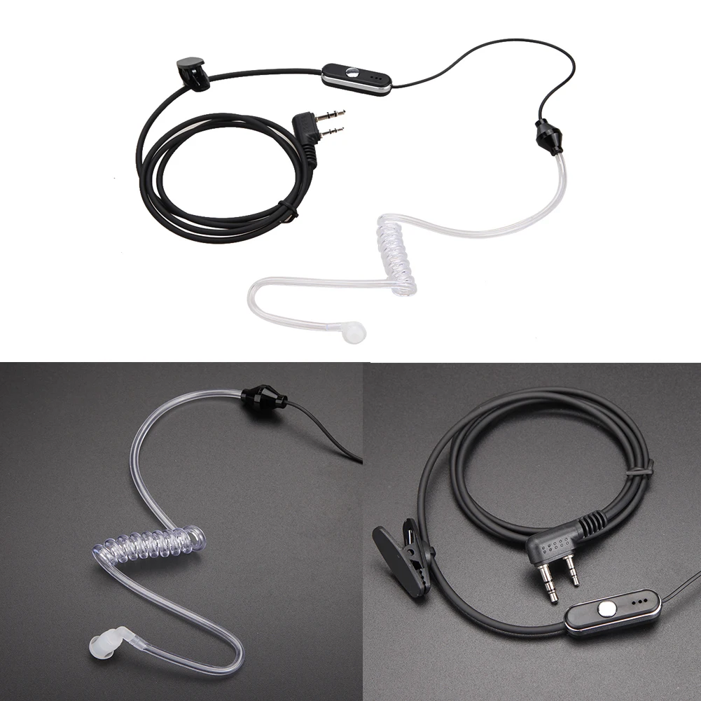 Plastic Walkie Talkie Headset 2 Pin Acoustic Tube Practical Earphone Walkie Talkie Headset PTT MIC for Baofeng Retevis Radios