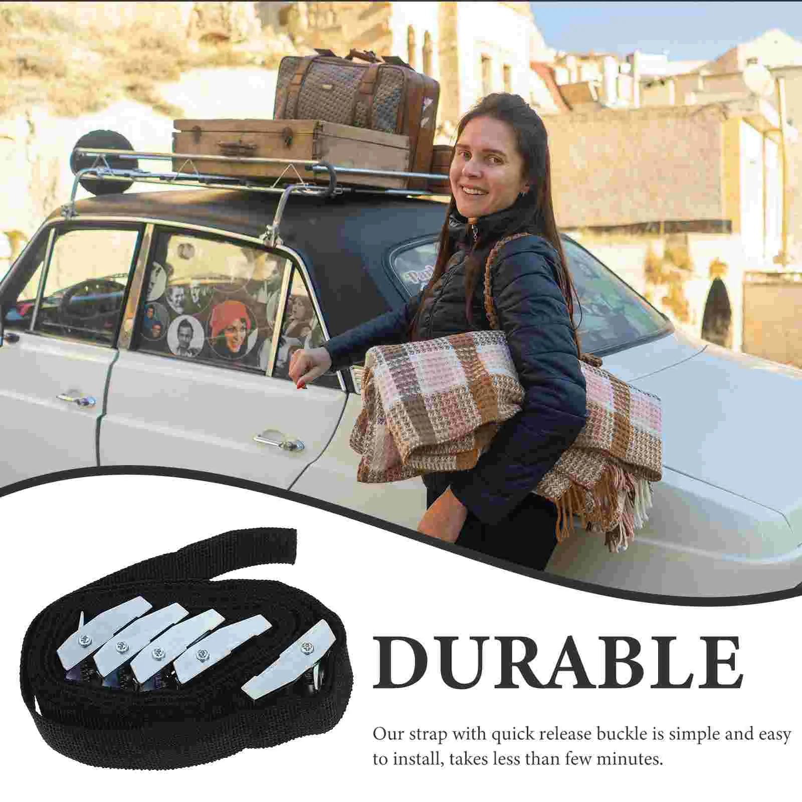 Correas de trinquete de 5 piezas, Cuerdas elásticas ajustables, Mini cinturón para camiones, carga de amarre